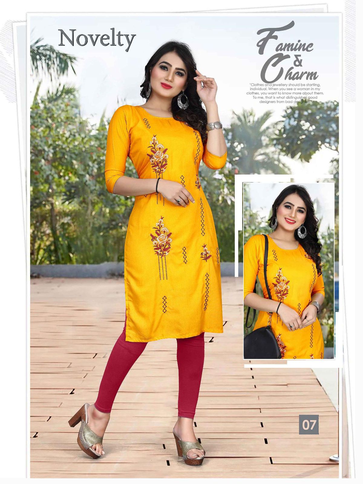 Trendy Novelty Casual Wear Straight Wholesale Kurti Collection
